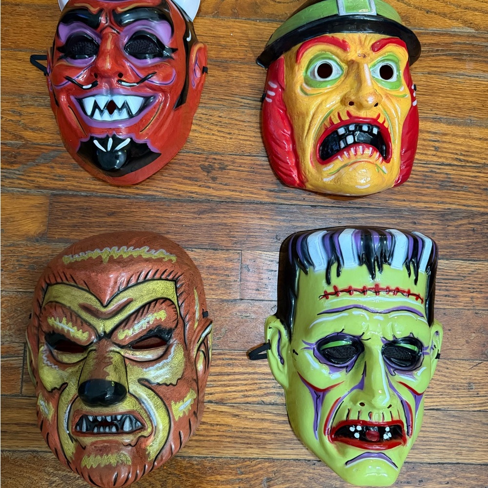 Vintage Inspired Halloween Monster Masks Set